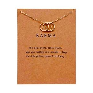 Gold 3 Ring Karma Necklace